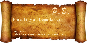Passinger Demetria névjegykártya